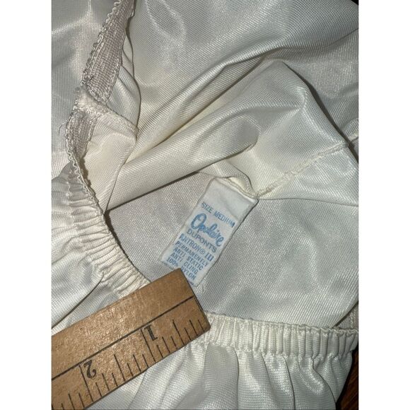 Vintage Vanity Fair White Nylon Half Slip Skirt – Embroidered Hem, Side Slit, Si - Picture 14 of 16